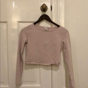 Pink long sleeve crop top from Forever 21